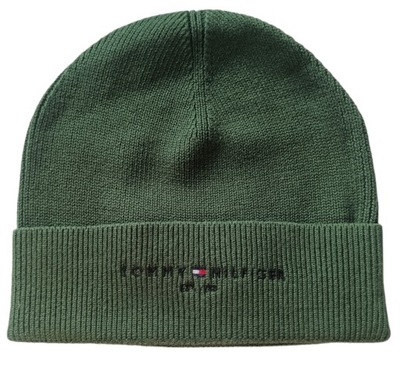 TOMMY HILFIGER CZAPKA ZIMOWA TH ESTABLISHED BEANIE CIEPŁA ZIMĘ BAWEŁNIANA