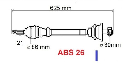 Приводной вал nap.r kangoo 1.2/1.4 abs26 левая фото №1