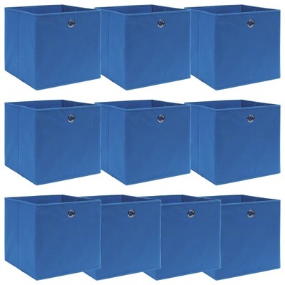 Pudełka, 10 szt., niebieskie, 32x32x32 cm, tkanin