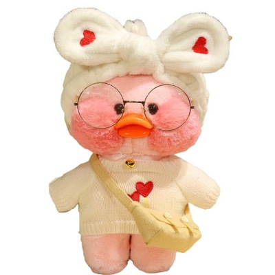 Różowy kaczka Lalafanfan kaczka pluszowa zabawka