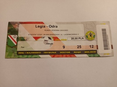 LEGIA WARSZAWA - ODRA WODZISŁAW 2002/2003