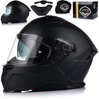 CASCO PARA MOTOCICLETA | VITO PRESTO | NEGRO MATT SISTEMA PINLOCK + TAPAOBJETIVO ECE 06  