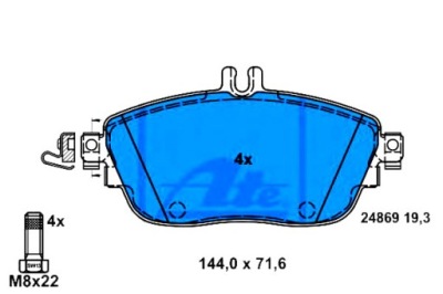 Ate тормозные колодки тормозные mercedes перед w176 w246 x156 фото №1