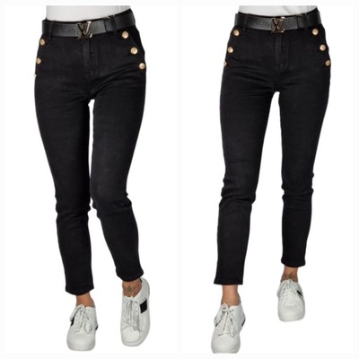 SPODNIE JEANSOWE CZARNE KLASYCZNE PLUS SIZE ROZMIAR 42