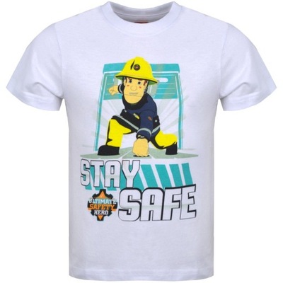 Koszulka Strażak Sam Safe biała 128
