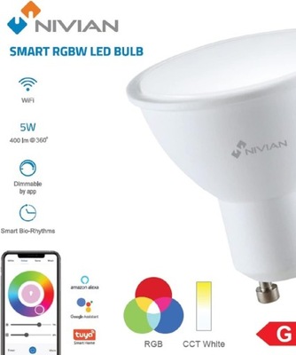 Żarówka LED GU10 5W RGB+CCT WIFI TUYA SMART