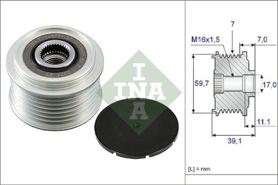 EMBRAGUE ALTERNADOR INA 535 0053 10  