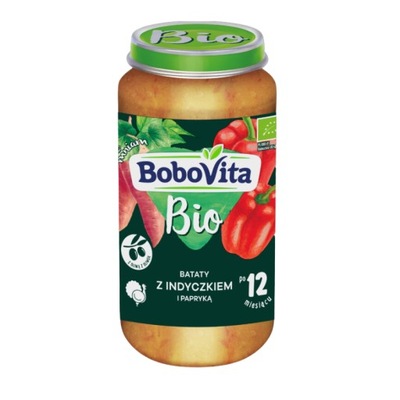 BOBOVITA Bio Bataty z Indyczkiem Papryką 250g 12m+