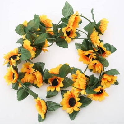 SŁONECZNIK GIRLANDA SŁONECZNIKÓW SZTUCZNE KWIATY 150 cm