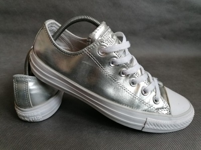 CONVERSE ALL STAR - TRAMPKI r. 37,5 srebrne