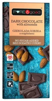 Pure&Good CZEKOLADA GORZKA z migdałami BEZ CUKRU