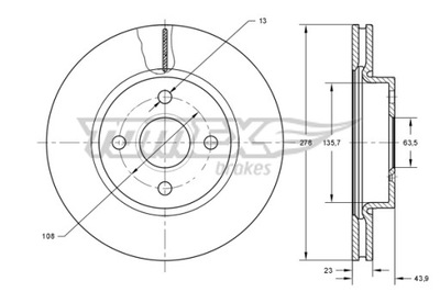 ДИСКИ ТОРМОЗНЫЕ ТОРМОЗНЫЕ TOMEX BRAKES TX 73-92