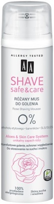 AA SHAVE SAFE&CARE Mus do golenia ROSE dla delikatnej i wrażliwej skóry