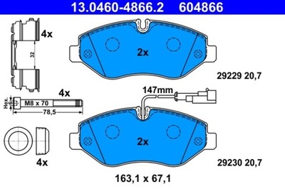 КОЛОДКИ ГАЛЬМІВНІ NISSAN ПЕРЕД CABSTAR 2,5-3,0 DCI 06- 13.0460-4866.2