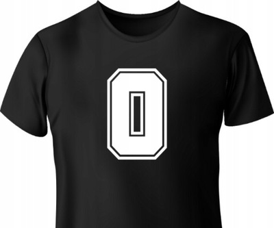 naprasowanka na koszulkę, t-shirt numery sportowe CYFRA 0 wysokość 20 cm