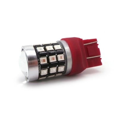 W21/5W КРАСНАЯ LED (СВЕТОДИОД ) 7443 12-24V 1100LM CANBUS МАЛОЕ