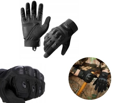 Rękawiczki rękawice taktyczne trekkingowe dotykowe czarne XL Nils NC1798