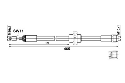 ATE CABLE DE FRENADO PARTE DELANTERA IZQUIERDA/DERECHA DL 465MM M10X1 BMW 1 F40 2 F45 2 GRAN  