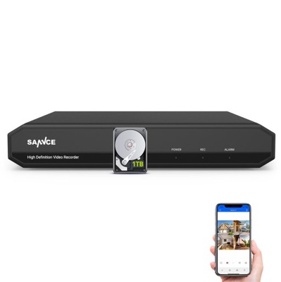 SANNCE Rejestrator wideo 8CH 1080P 5-w-1-1TB