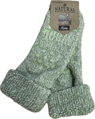 Skarpetki home socks Wełniane Skarpety zielony r. 35-38