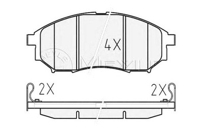 MEYLE КОЛОДКИ ГАЛЬМІВНІ NISSAN ПЕРЕД NAVARA PATHFIN