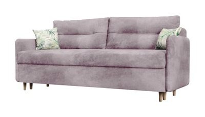 Kanapa LISA różowa welurowa rozkładana sofa RIBES