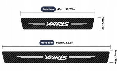 TOYOTA YARIS PEGATINAS DE PROTECCIÓN AL UMBRALES 4 PIEZAS  