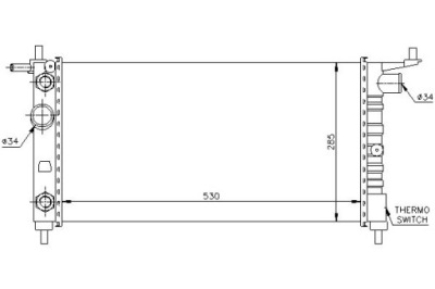 Nissens радиатор двигателя opel combo, corsa b, tig фото №1