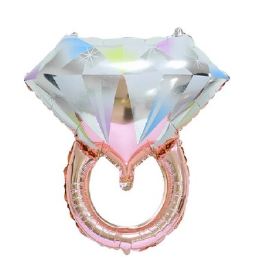 Balon foliowy pierścionek z diamentem różowe złoto 65x60cm
