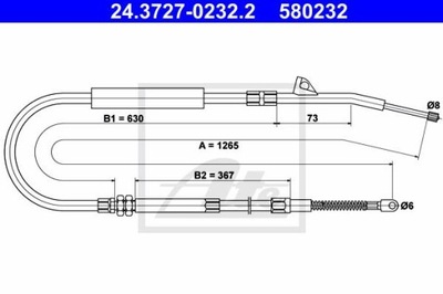 ATE 24.3727-0232.2 CABLE FRENOS DE MANO  