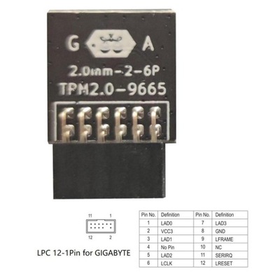 Moduł GIGABYTE GC-TPM2.0_S 2.0 TPM (12 pinów