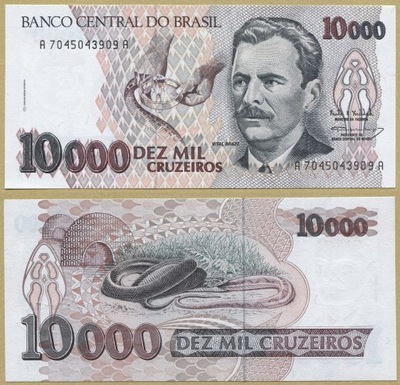 BRAZYLIA 10000 CRUZEIROS nd/ 1991 -1993 P233c UNC