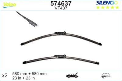 VALEO WIPER WIPER BLADES 2 PCS. VF437 SILENCIO XTRM 580MM CADILLAC BLS  