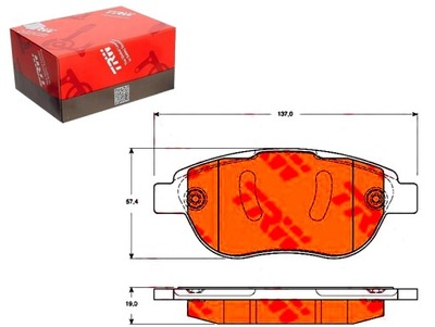 Тормозные колодки тормозные peugeot перед partner 1,6 06-15 t фото №1