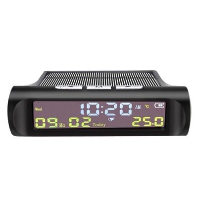 TPMS Look Solar Car Digital Clock with LCD Time Date In-Car Temperat~79350