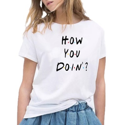 T-SHIRT KOSZULKA Z NADRUKIEM How you doin' XL