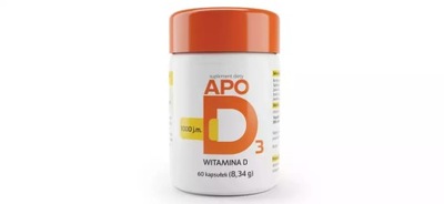 APO D3 1000 j.m, witamina D3, 60 kapsułek