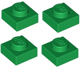 LEGO płytka 1x1 zielony 3024 - 4 szt