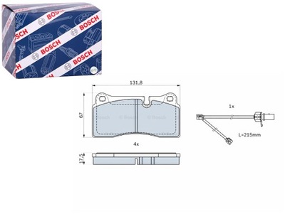 КОЛОДКИ ГАЛЬМІВНІ ЗАД AUDI Q7 R8 R8 SPYDER 3.0D-6.0D 03.06- BOSCH