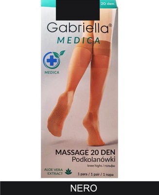 GABRIELLA Podkolanówki Massage 20 DEN k.:NERO