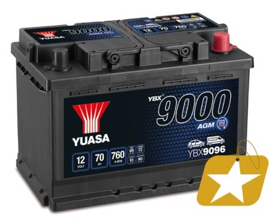 YUASA YBX9096 AGM 12V 70Ah 760A 