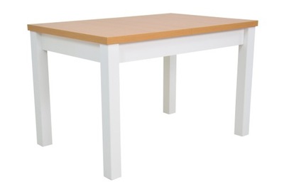 Stół drewniany 80x120/160 biały blat BUK prostokąt