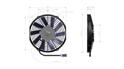 ВЕНТИЛЯТОР ОСЕВОЙ 255MM 12V, TŁOCZĄCY GC 90050224