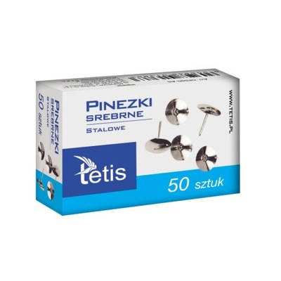 Pinezki Tetis GP090-AS 50 szt. - srebrne
