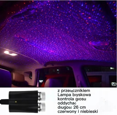 PROYECTOR DIOPARA LUMINOSO LED PARA COCHE USB EFEKT GWIAZD 2 KOL  