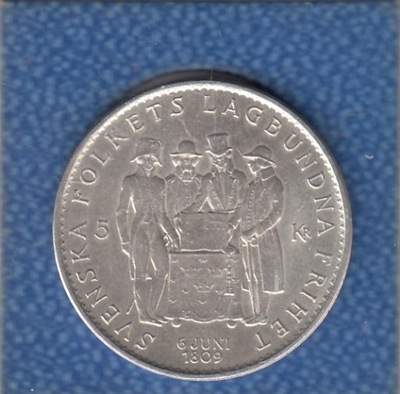 Szwecja 5 koron 1959 srebro stan !