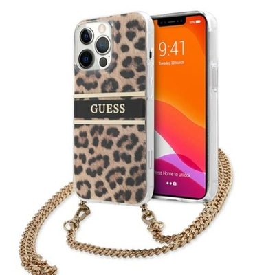 Guess Leopard Gold Stripe Crossbody - Etui iPhone