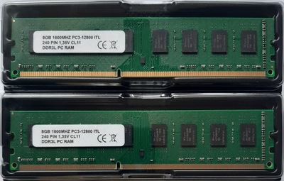 PAMIĘĆ RAM 16GB 2x8GB 1600MHZ DIMM DDR3L 1,35V