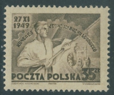 Polska 35 zł. - 1949 r. Kongres Jedności