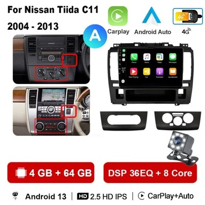 NAVEGACIÓN GPS DSP RADIO DE AUTOMÓVIL CON ANDROIDEM PARA NISSAN TIIDA C11 2004-2013 CARPLAY  